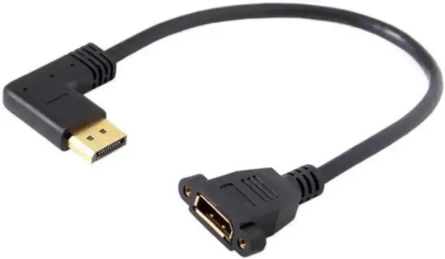 Main image of 90 Degree Right Down Angled DP Extension Cable, DisplayPort Male to Female Right Angle Cord, Short L-Shape DP Extender for Tight Space Monitor GPU Laptop PC