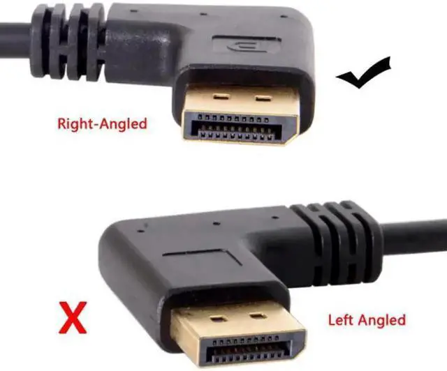 Alt view image 6 of 7 - 90 Degree Right Down Angled DP Extension Cable, DisplayPort Male to Female Right Angle Cord, Short L-Shape DP Extender for Tight Space Monitor GPU Laptop PC