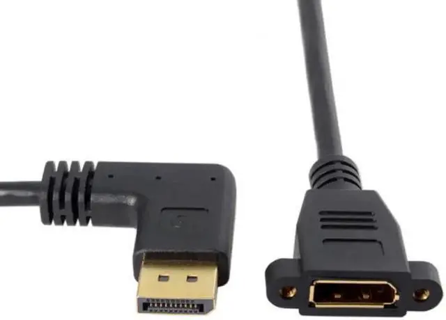 Alt view image 2 of 7 - 90 Degree Right Down Angled DP Extension Cable, DisplayPort Male to Female Right Angle Cord, Short L-Shape DP Extender for Tight Space Monitor GPU Laptop PC