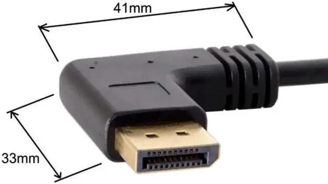 Alt view image 2 of 7 - 90 Degree Left Down Angled DisplayPort Extension Cable, DP Male to Female L-Shape Elbow DP Extender Cord for Tight Space Wall Mount Monitor GPU Laptop PC