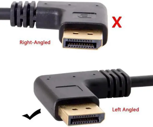 Alt view image 5 of 7 - 90 Degree Left Down Angled DisplayPort Extension Cable, DP Male to Female L-Shape Elbow DP Extender Cord for Tight Space Wall Mount Monitor GPU Laptop PC