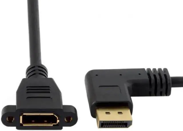 Alt view image 3 of 7 - 90 Degree Left Down Angled DisplayPort Extension Cable, DP Male to Female L-Shape Elbow DP Extender Cord for Tight Space Wall Mount Monitor GPU Laptop PC