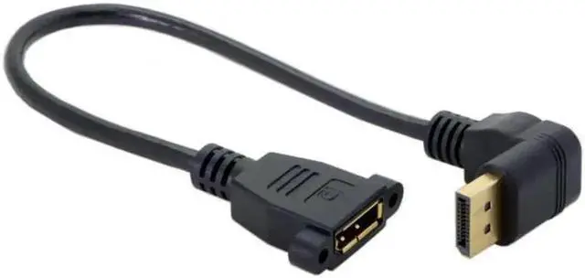 Alt view image 4 of 5 - 90 Degree Straight Down Angled DisplayPort Extension Cable, DP Male to Female L-Shape Elbow DP Extender Cord for Wall Mount Monitor GPU Laptop PC Tight Space