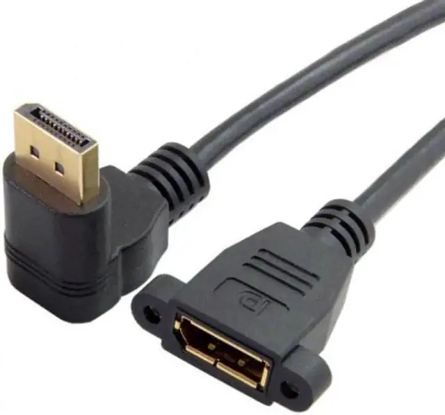 Alt view image 3 of 5 - 90 Degree Straight Down Angled DisplayPort Extension Cable, DP Male to Female L-Shape Elbow DP Extender Cord for Wall Mount Monitor GPU Laptop PC Tight Space