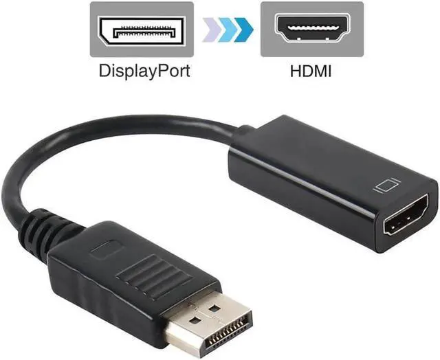 Alt view image 2 of 4 - Gold Plated Passive DisplayPort to HDMI-compatible Adapter, Compact DP Male to HDMI-compatible Female Converter, 1080P Full HD Video Dongle Compatible with Dell HP Lenovo ASUS Acer MSI Laptops Desktop
