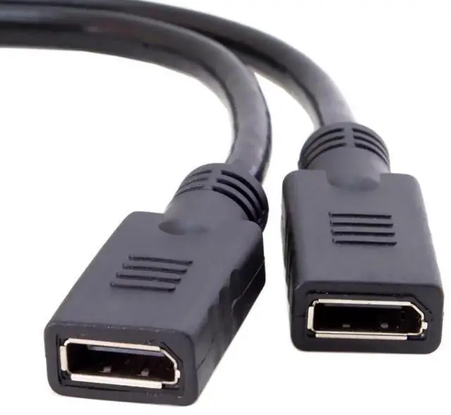 Alt view image 5 of 6 - DMS-59 Pin 1 to 2 DisplayPort Splitter Cable, Dual DP Extension Cord for Desktop PC Graphics Card Multi-Monitor Setup