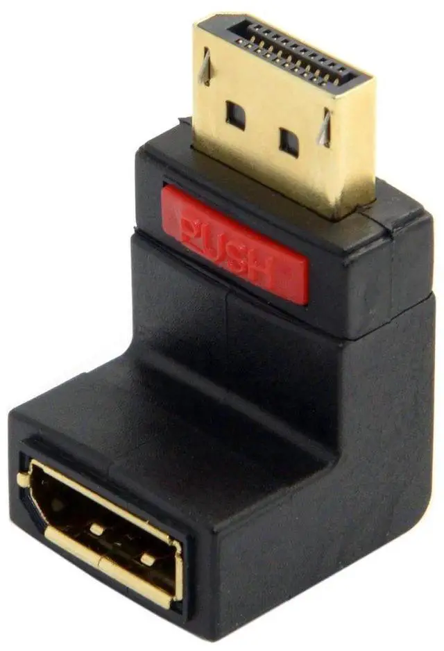Alt view image 4 of 6 - 90 Degree Up Angled DisplayPort Male to Female Extension Adapter, Right Angle DP Extender Connector Supports 4K Resolution for PC Graphics Card Monitor