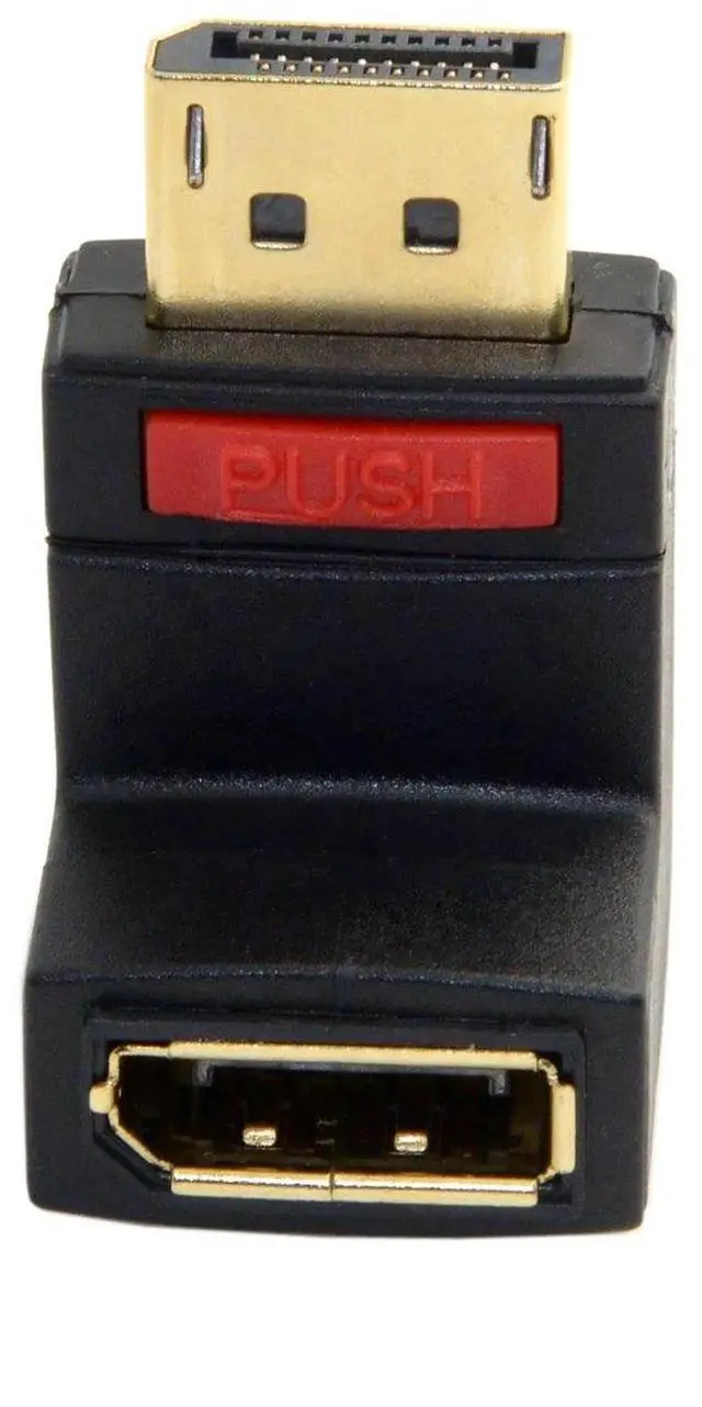 Alt view image 6 of 7 - 90 Degree Up Angled DisplayPort Male to Female Extension Adapter, Black Low Profile DP Right Angle Extender Connector for PC GPU Monitor Laptop
