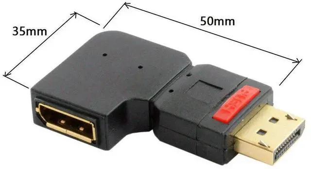 Alt view image 4 of 5 - 90 Degree Right Angled DisplayPort Male to Female Extension Adapter, Standard DP Cable Extender, Supports 4K High Resolution for Monitors & Graphics Cards