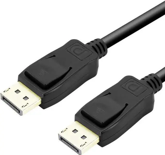 Main image of 6 Feet Black DisplayPort to DisplayPort Cable, DP to DP Cord Supports 4K@60Hz, 2K@144Hz for Gaming Monitor PC Laptop HDTV