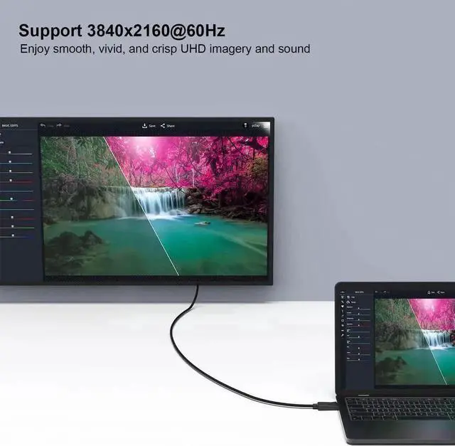 Alt view image 7 of 7 - 6FT DisplayPort to DisplayPort Cable, DP Male to Male Gold-Plated Cord DP 1.2 Support 4K@60Hz 2K@165Hz 2K@144Hz Compatible HP PC Laptop Projector Monitor TV