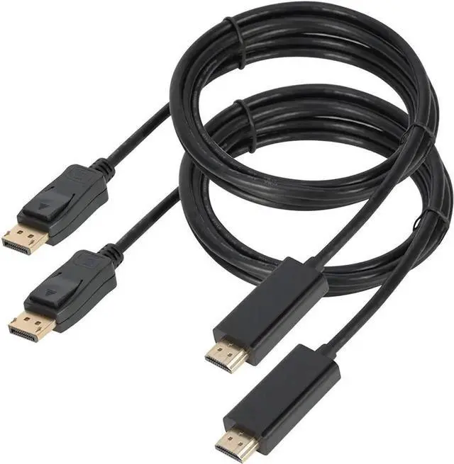 Main image of 2 Pack 10FT DP to HDMI Cable, DisplayPort Male to HDMI Male Cord Supports Audio & Video Transmission for Monitor HDTV Laptop PC Graphics Card