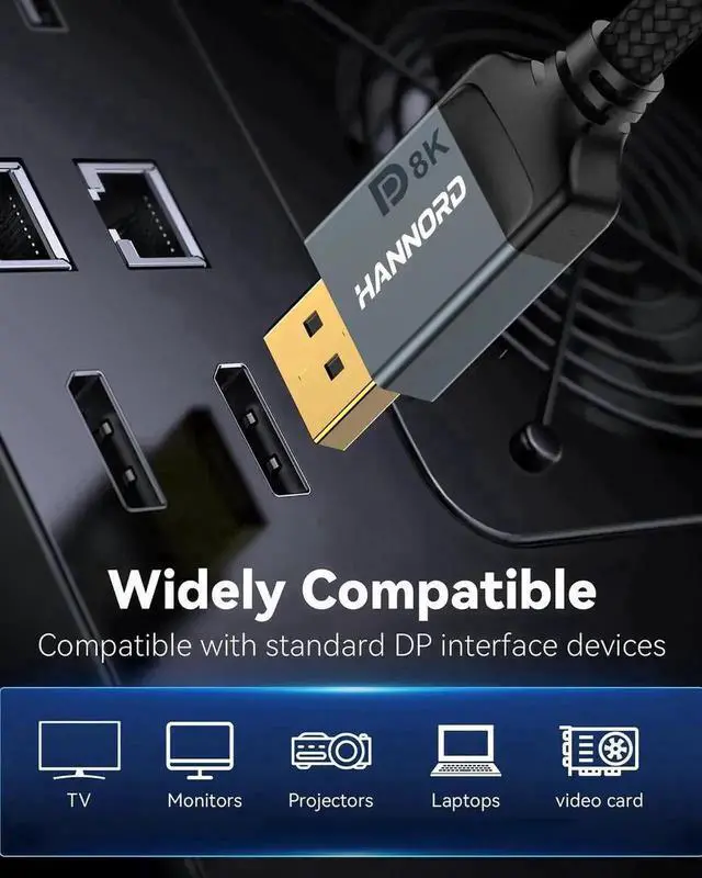 Alt view image 5 of 7 - Grey 3.3FT DP 1.4 DisplayPort Cable, HBR3 32.4Gbps 8K DP Cord Supports 8K@60Hz 4K@144Hz 1080P@240Hz HDCP 2.2 Compatible Samsung Odyssey G9 CHG90 PC Laptop Gaming Monitor HDTV