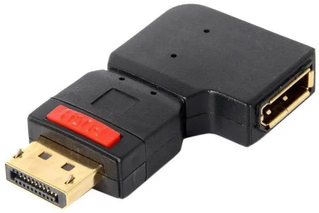 Main image of 90 Degree Left Angled DisplayPort Male to Female Extension Adapter, Standard DP Elbow Extender Connector for Tight Space Monitor PC Laptop Gaming Setup