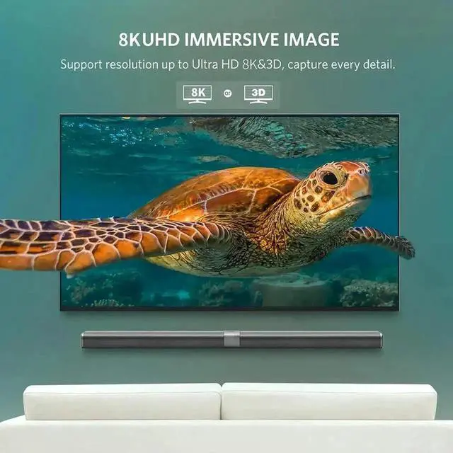 Alt view image 4 of 6 - 33FT/10M Nylon Braided DP 1.4 DisplayPort Cable, 32.4Gbps HBR3 High Speed Cord Supports 8K@60Hz(7680×4320),4K@144Hz Backward Compatible DP1.2 for Gaming Monitor GPU PC HDTV Projector