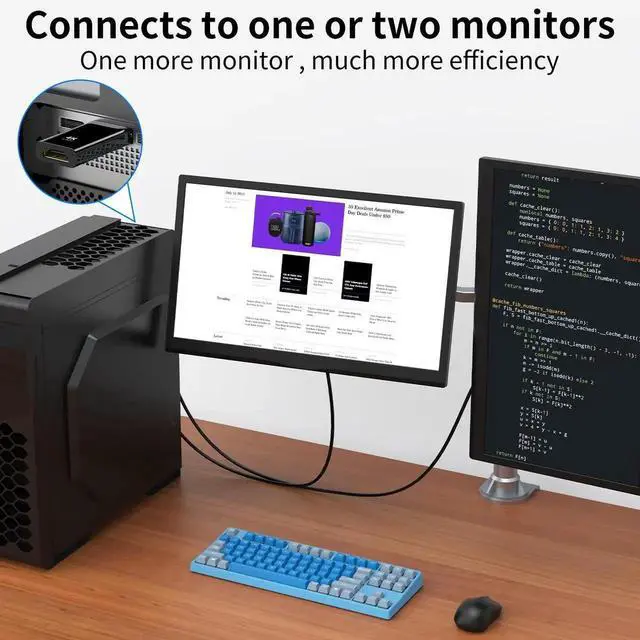 Alt view image 2 of 6 - 10 Pack Passive DP to HDMI Adapter, 24K Gold Plated Uni-Directional DisplayPort Male to HDMI Female Converter Compatible HP Dell PC Desktop GPU AMD NVIDIA HDTV Projector