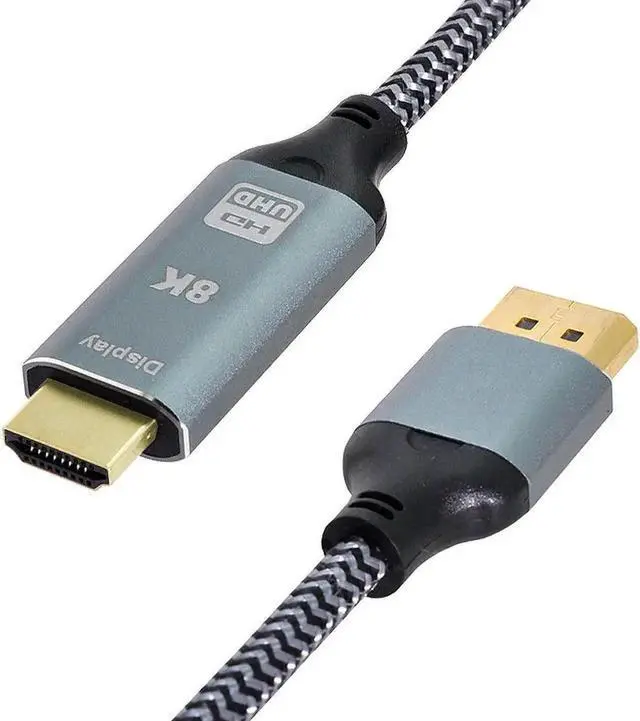 Alt view image 2 of 4 - 1.8M/6FT DP 1.4 Male to HDMI 2.0 Male Cable, Uni-Directional DisplayPort to HDMI Cord Supports 8K UHD & 4K Video Audio for PC GPU Gaming Monitor HDTV Projector
