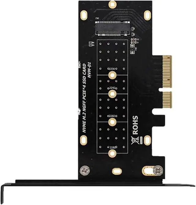 Alt view image 4 of 5 - M.2 NVMe SSD to PCIe x4 Adapter Card, Supports 2230 2242 2260 2280 NVMe M.2 Drives, Compatible with PCIe x4 x8 x16 Slots with PCI Baffle Mounting Bracket