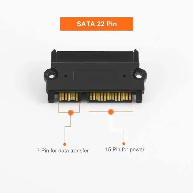 Alt view image 4 of 5 - 22Pin 7+15 SATA Male to Female Extension Adapter, Slim SATA Extender Converter for 2.5 Inch SATA HDD SSD, Black Compact Design