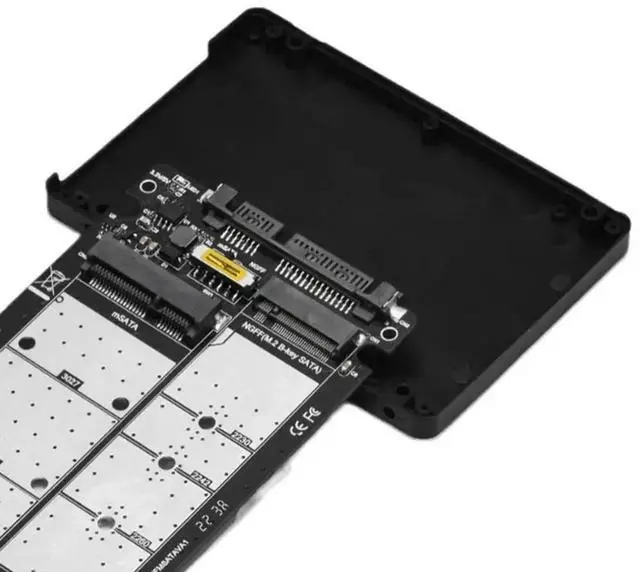 Main image of 2-in-1 mSATA & M.2 NGFF B-Key to SATA III 6Gbps Adapter Card, Dual Slot SATA 3.0 Converter for mSATA and SATA M.2 SSDs, Plug and Play for PC Laptop Storage Expansion