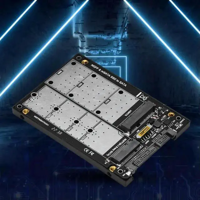 Alt view image 3 of 3 - 2-in-1 mSATA & M.2 NGFF B-Key to SATA III 6Gbps Adapter Card, Dual Slot SATA 3.0 Converter for mSATA and SATA M.2 SSDs, Plug and Play for PC Laptop Storage Expansion