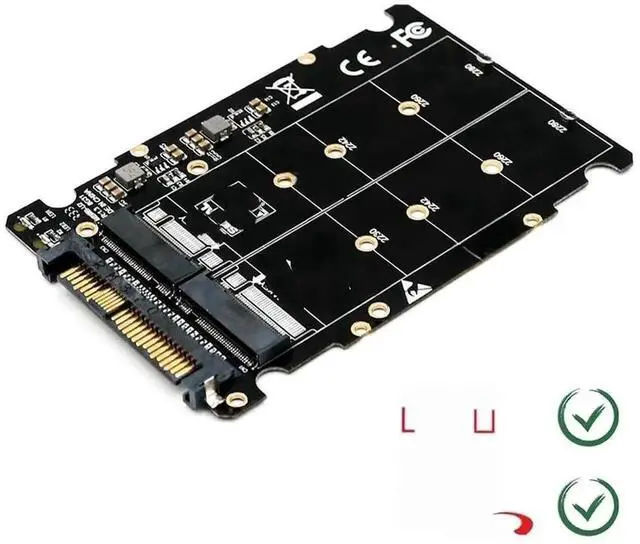 Main image of 2 in 1 M.2 to U.2 Adapter, M.2 NVMe M-Key & SATA B-Key NGFF SSD to PCIe U.2 SFF-8639 Converter, Compatible with Samsung WD Intel Crucial ADATA Corsair M.2 SSD, for Desktop PC Workstation Server