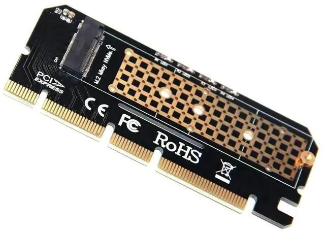 Main image of M.2 NVMe M-Key to PCIe 3.0 X16 Expansion Card with LED Indicator, NGFF SSD PCIe Riser Adapter Supports 2230/2242/2260/2280 Drives, Compatible with PCIe X4/X8/X16 Desktop Slots