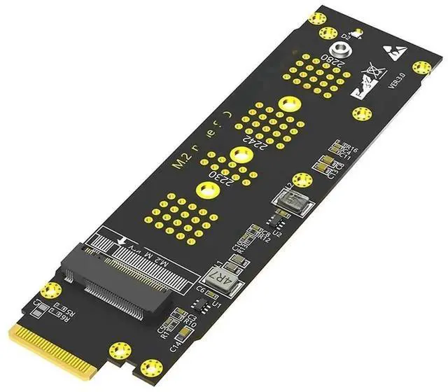Alt view image 3 of 3 - M.2 NVMe M-Key to EDSFF E1.S Adapter Card, PCIe 4.0/3.0 x4 Server Storage Expansion Converter, Supports 2230/2242/2260/2280 M.2 SSD for 1U Server Chassis