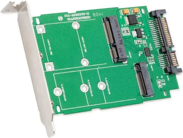 Main image of SI-ADA50067 2-in-1 PCI Mount Adapter, M.2 B-Key SATA & mSATA Mini-SATA SSD to 2.5 SATA III 6Gbps Converter Card for Desktop Storage Upgrade