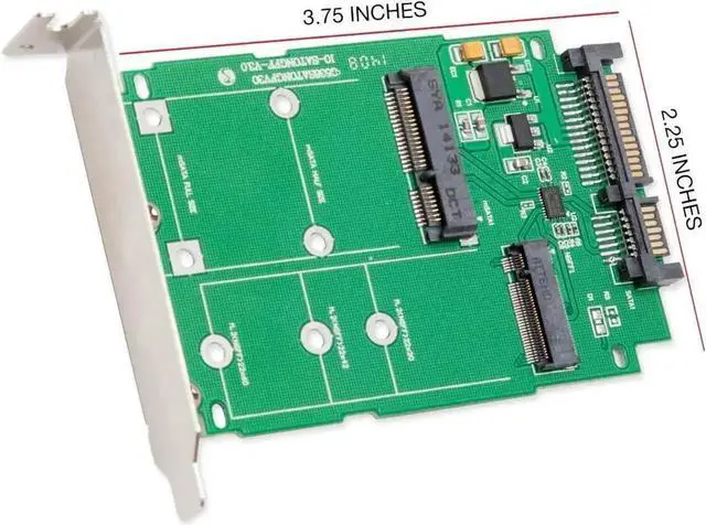 Alt view image 3 of 6 - SI-ADA50067 2-in-1 PCI Mount Adapter, M.2 B-Key SATA & mSATA Mini-SATA SSD to 2.5 SATA III 6Gbps Converter Card for Desktop Storage Upgrade