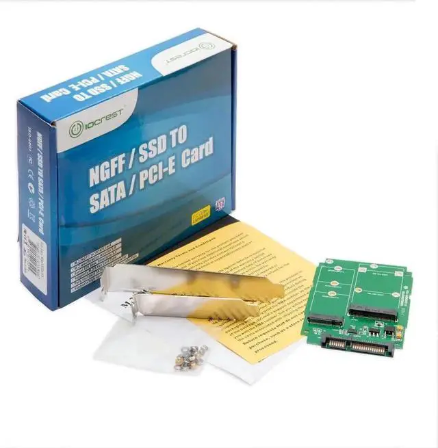 Alt view image 4 of 6 - SI-ADA50067 2-in-1 PCI Mount Adapter, M.2 B-Key SATA & mSATA Mini-SATA SSD to 2.5 SATA III 6Gbps Converter Card for Desktop Storage Upgrade