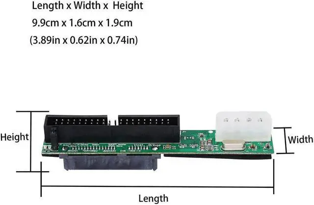 Alt view image 2 of 7 - SATA Female to 40Pin Male 3.5 IDE Adapter Converter, PATA IDE to SATA Bridge Card for Connecting 3.5 Inch IDE HDD to SATA Motherboard Interface on Desktop PC