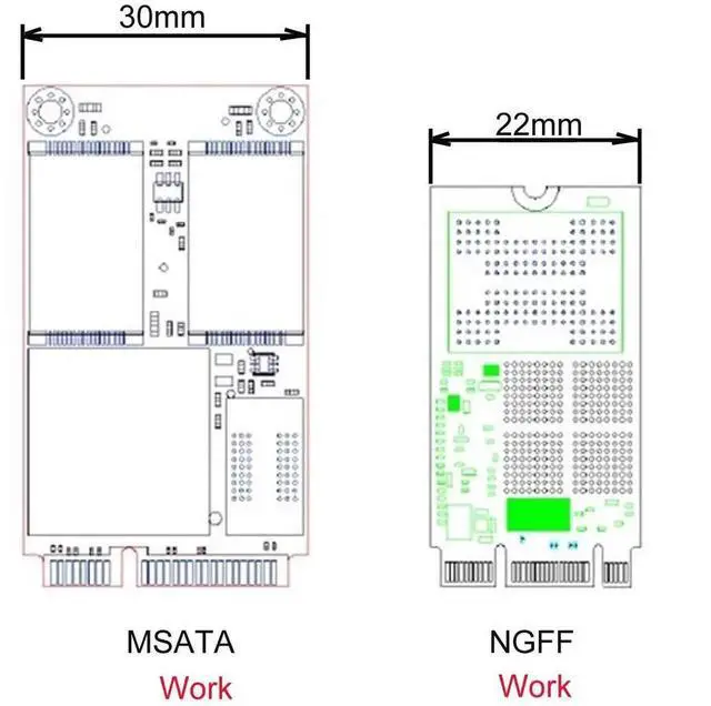 Alt view image 2 of 7 - 2-in-1 mSATA & NGFF B/M Key SATA SSD to 2.5 SATA 3.0 PCB Converter Adapter, Comes with USB 3.0 Data Cable for External Portable Storage