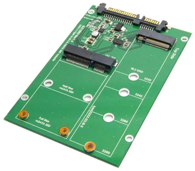 Alt view image 5 of 7 - 2-in-1 mSATA & NGFF B/M Key SATA SSD to 2.5 SATA 3.0 PCB Converter Adapter, Comes with USB 3.0 Data Cable for External Portable Storage