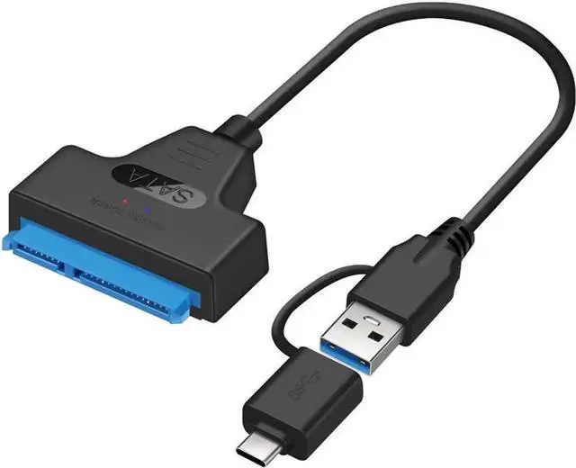 Main image of 2 in 1 SATA to USB 3.0 Adapter Cable, USB 3.0 SATA Hard Drive Reader Converter for 2.5 Inch SATA HDD SSD, External Storage Cable Supports UASP Fast Data Transfer