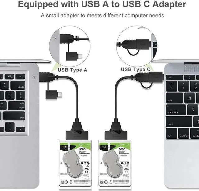Alt view image 5 of 7 - 2 in 1 SATA to USB 3.0 Adapter Cable, USB 3.0 SATA Hard Drive Reader Converter for 2.5 Inch SATA HDD SSD, External Storage Cable Supports UASP Fast Data Transfer