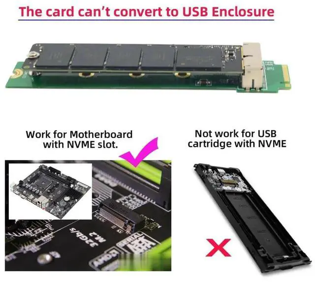 Alt view image 6 of 7 - 12+16 Pin Apple Mac SSD to M.2 NVMe NGFF M-Key Adapter Card, Convert Original 2013-2015 MacBook A1493 A1502 A1465 A1466 Proprietary SSD to Desktop Motherboard M.2 NVMe Slot for Data Recovery & Storage