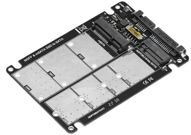 Main image of 2-in-1 Combo M.2 NGFF & mSATA to SATA 3.0 Adapter Card, Convert M.2 B-Key NGFF SSD or mSATA SSD to Standard SATA III Port for Desktop & Laptop Storage Upgrade