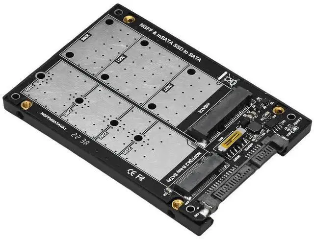 Alt view image 3 of 3 - 2-in-1 Combo M.2 NGFF & mSATA to SATA 3.0 Adapter Card, Convert M.2 B-Key NGFF SSD or mSATA SSD to Standard SATA III Port for Desktop & Laptop Storage Upgrade