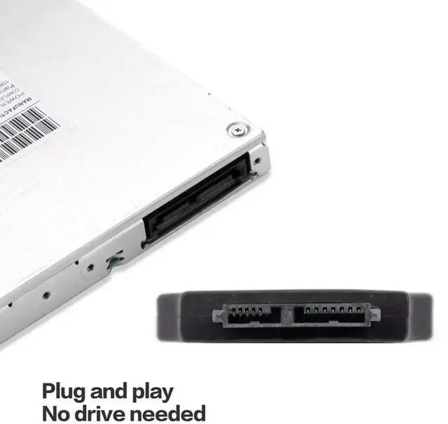 Alt view image 2 of 6 - Standard SATA 22Pin Male to Slimline SATA 13Pin Female Adapter Converter, Slim SATA Power & Data Connector for Notebook Optical Drives