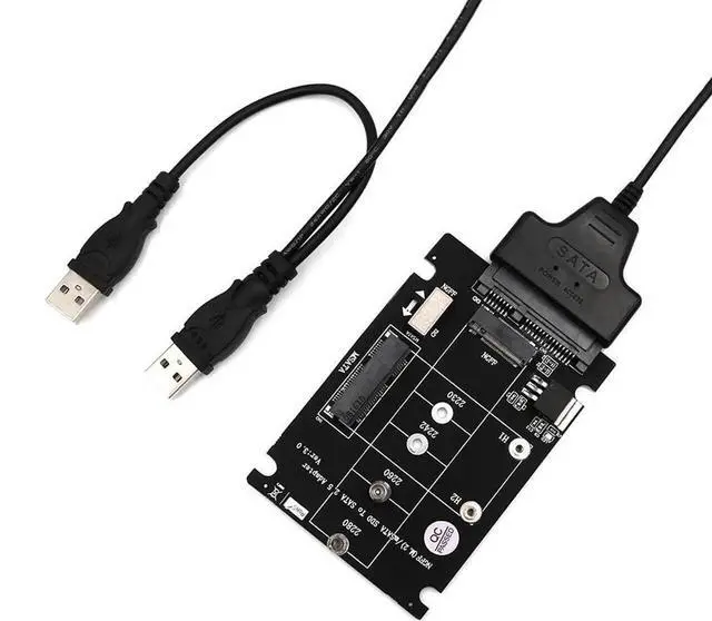 Main image of USB to mSATA & NGFF M.2 SATA SSD Combo Adapter Card, Dual-Drive USB SATA Converter Cable for Desktop & PC Storage Access