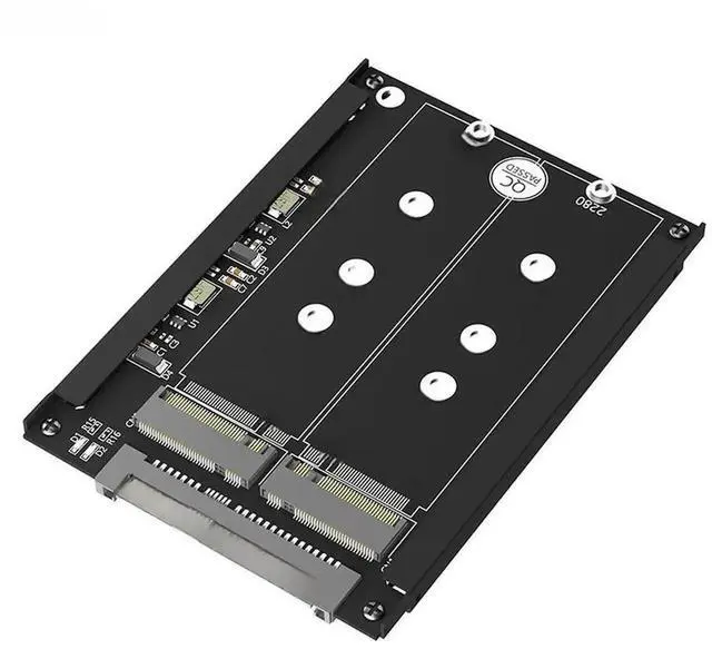 Alt view image 2 of 3 - Dual M.2 to U.2 SFF-8639 Adapter Riser Card with Metal Housing, Supports M.2 NVMe & M.2 SATA SSD Convert to U.2 Interface for Desktop PC Storage Upgrade
