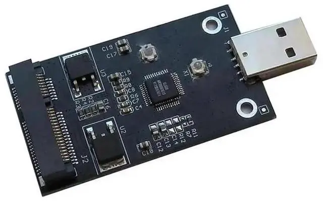 Main image of mSATA to USB 2.0 Adapter Converter Board, Portable External mSATA SSD Reader Case for 30*50mm m-SATA Solid State Drives, Plug & Play for Desktop PC