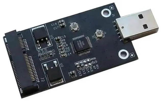Alt view image 3 of 3 - mSATA to USB 2.0 Adapter Converter Board, Portable External mSATA SSD Reader Case for 30*50mm m-SATA Solid State Drives, Plug & Play for Desktop PC