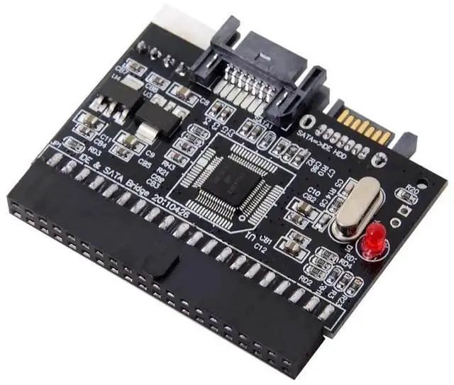 Main image of IDE PATA 100/133 to Dual 7Pin SATA Bidirectional Adapter Converter Card, Reversible Interface Board for HDD Storage Upgrade