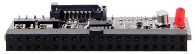 Alt view image 2 of 7 - IDE PATA 100/133 to Dual 7Pin SATA Bidirectional Adapter Converter Card, Reversible Interface Board for HDD Storage Upgrade