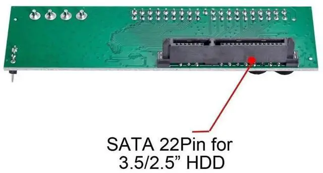 Alt view image 6 of 7 - 2.5/3.5 Inch SATA HDD to IDE/PATA 44Pin Adapter Converter, SATA to 44Pin PATA Riser Card for Legacy Motherboard Storage Expansion