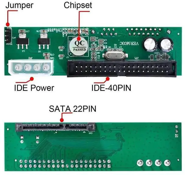 Alt view image 2 of 7 - 2.5/3.5 Inch SATA HDD to IDE/PATA 44Pin Adapter Converter, SATA to 44Pin PATA Riser Card for Legacy Motherboard Storage Expansion