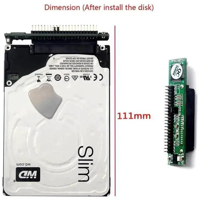 Alt view image 5 of 7 - 2.5 Inch SATA SSD/HDD to IDE PATA 44Pin Converter Adapter, SATA to 44Pin Notebook PATA Riser Card for Legacy Laptop Mainboard Storage Upgrade