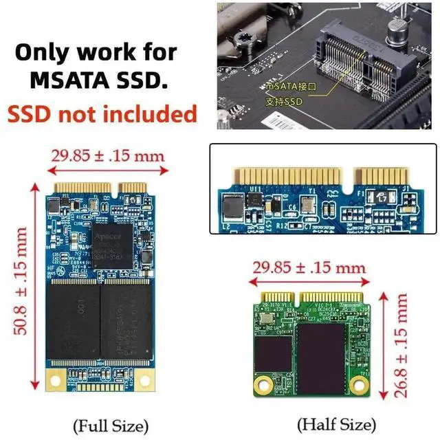 Alt view image 3 of 7 - Mini PCI-E mSATA SSD to SATA 3.0 22Pin 2.5 Inch HDD PCBA Adapter Board for PC Laptop Storage Upgrade